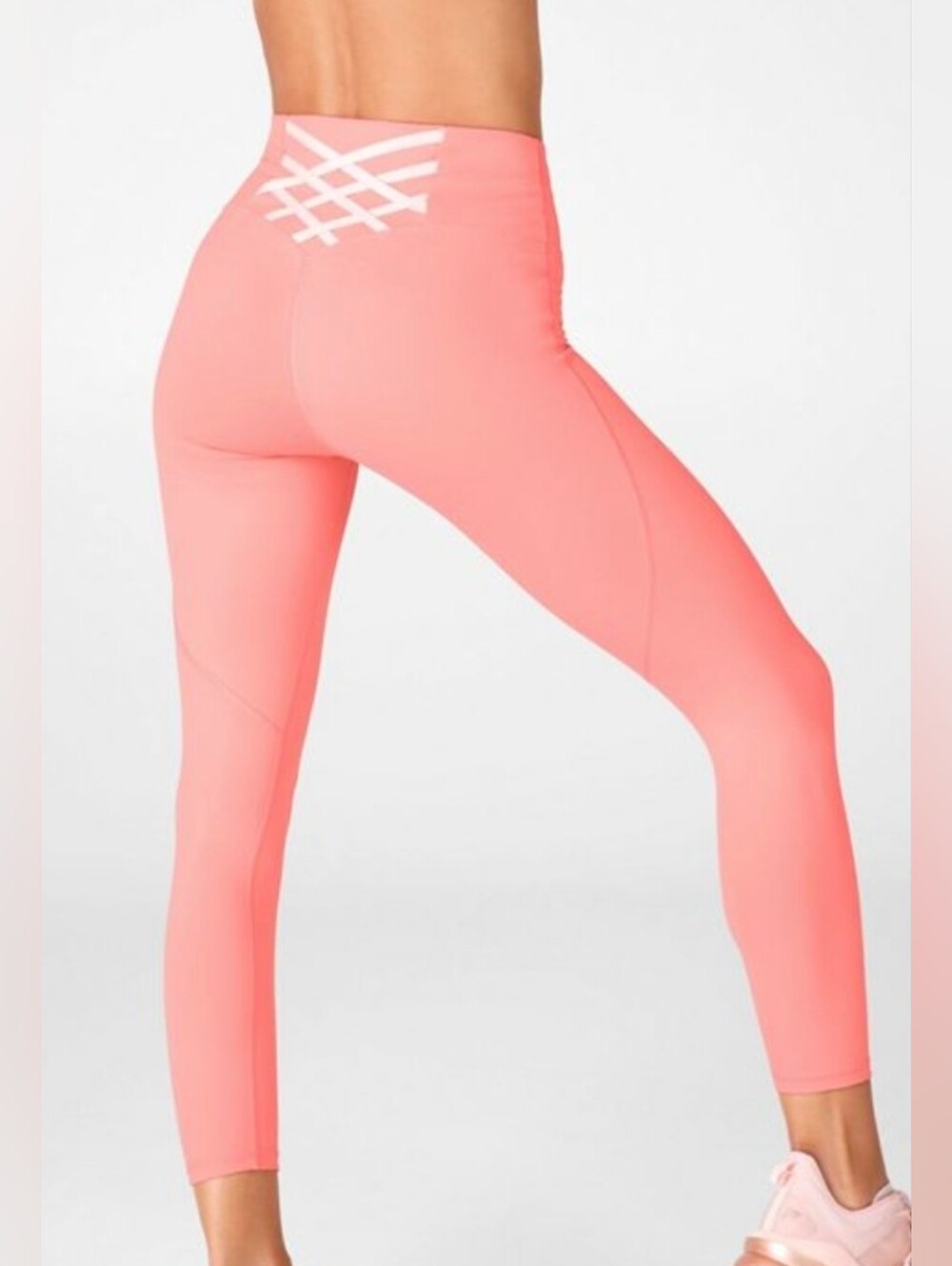 Fabletics PowerHold 7/8 High Waisted Leggings - Pink Coss Back
